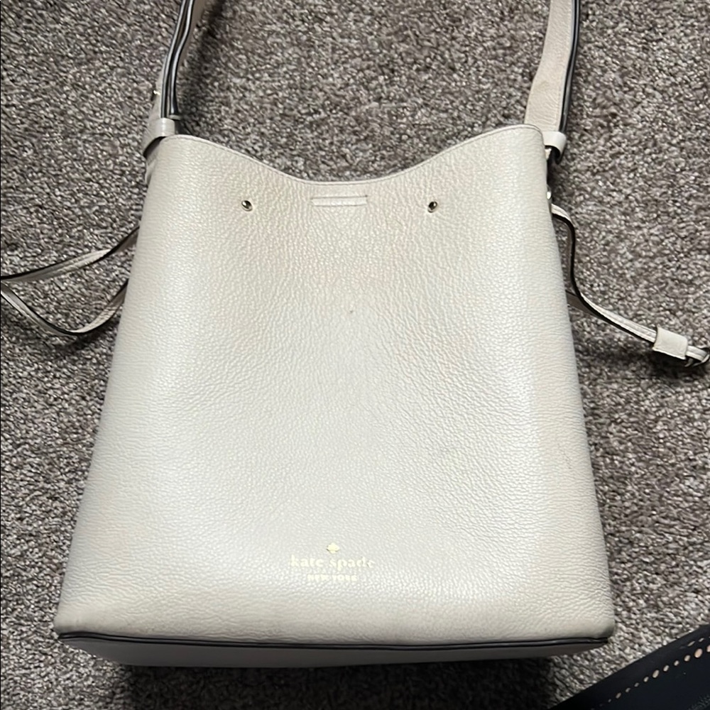 Kate Spade Cream Hudson Leather Shoulder Bag